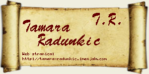 Tamara Radunkić vizit kartica